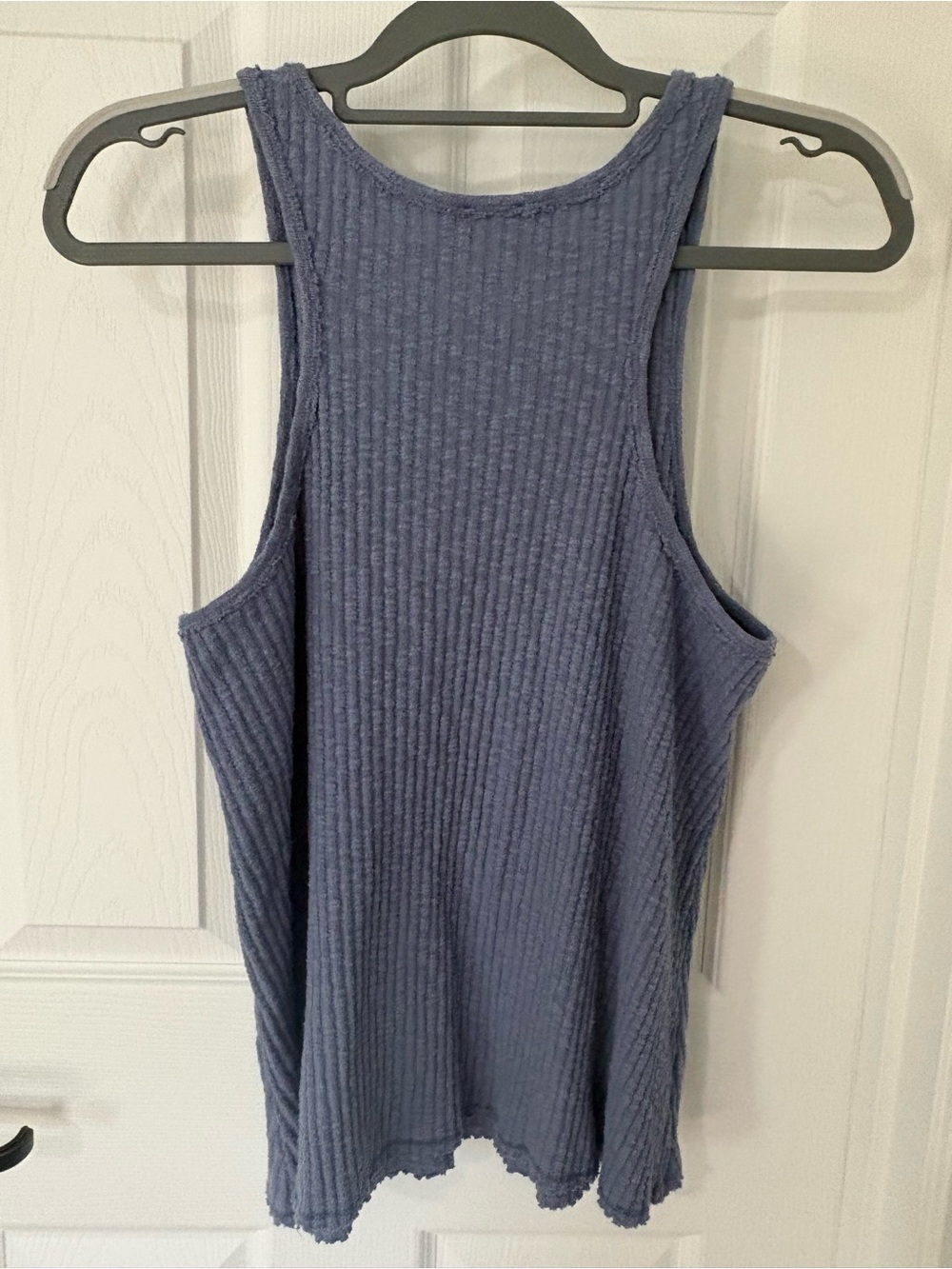 BKE Blue Ribbed Razor Back Knit Tank - Picture 2 of 3